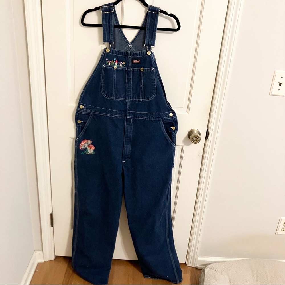 Garden Gnome/Mushroom embroidered Dickies overalls - Picture 2 of 14